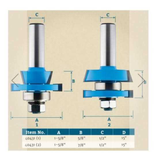 Rockler 2-pc. Rail/Stile Shaker Cutter Router Bit Set