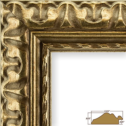Craig Frames Bravado, 8x10 Picture Frame, Antique Silver