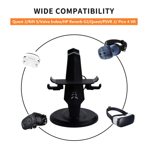 TechKen Charging Station for Quest 2, VR Headset Charging Dock for Quest 2 Accessories Stand Holder Supports Charging Headset with Type C Cable, VR Controllers Holder Stand