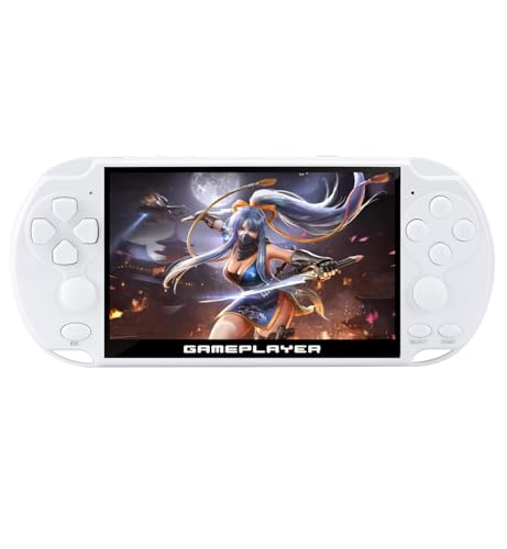 JXD Multifunctional Video Game Console 5.1 inch 7500 Free Retro Games Handheld Game Console Portable Pocket Children's Game Player Mini Arcade Emulator Device mp3/4 Holiday (Black)