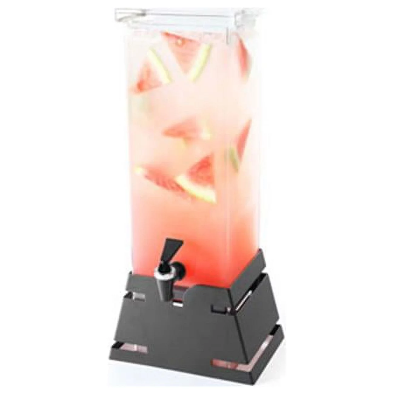 Rosseto Serving Solutions LD142 Square Black Matte Pyramid Base Beverage Dispenser - 1 Gallon