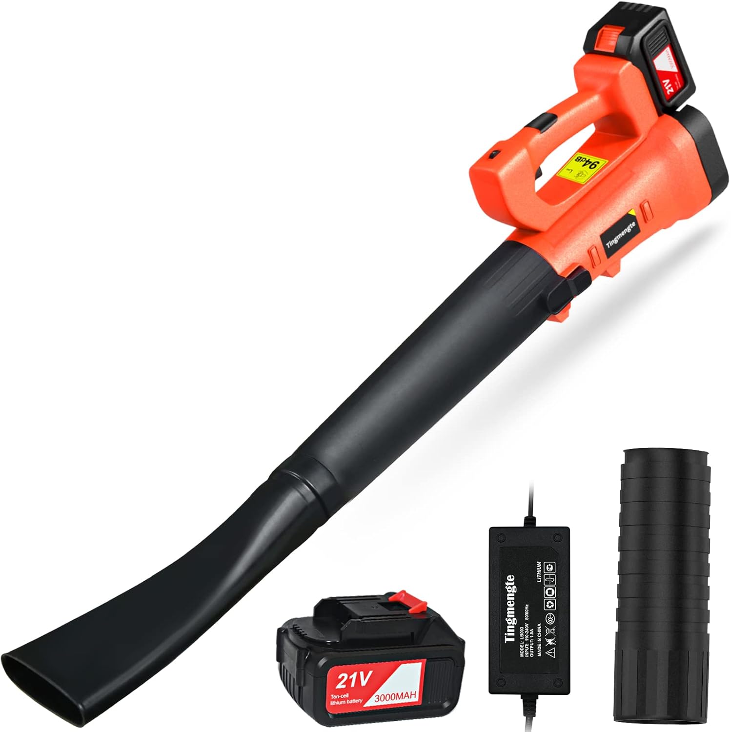 Leaf Blower, 460CFM 170MPH Leaf Blower Cordless with Battery and Charger, 6 Speeds Dial Electric Leaf Blower for Lawn Care, 21V 3.0AH Battery Powered Leaf Blower for Dust, Snow, Yard