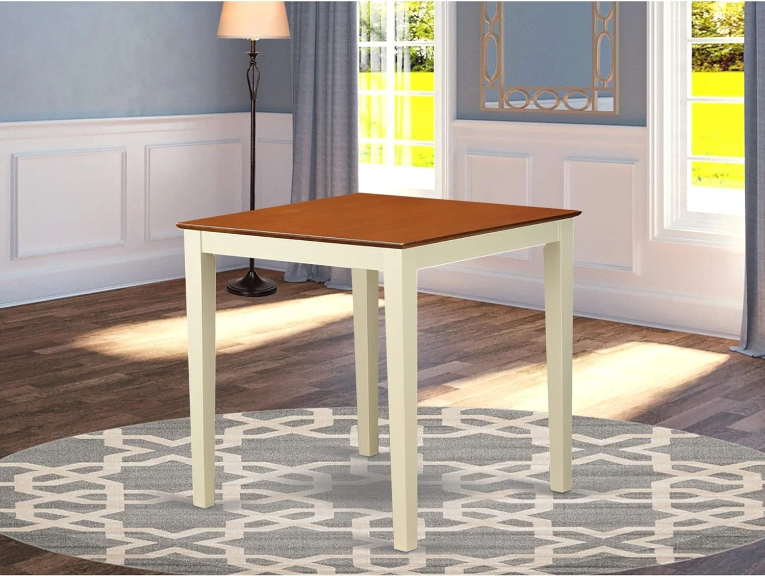 Square Counter Height Dining Table For Small Spaces, Buttermilk Cherry