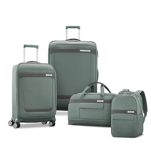 Samsonite Elevation Plus 22-Inch Carry-On - Expandable Softside Spinner Luggage - Cypress Green
