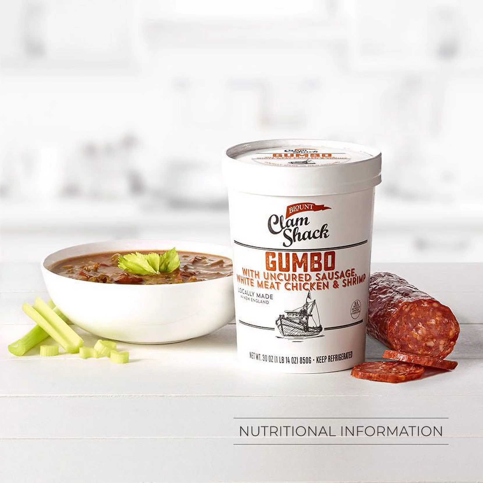 Pack of 4, Blount, ABF Chicken & Uncured Sausage Gumbo, 4 lbs