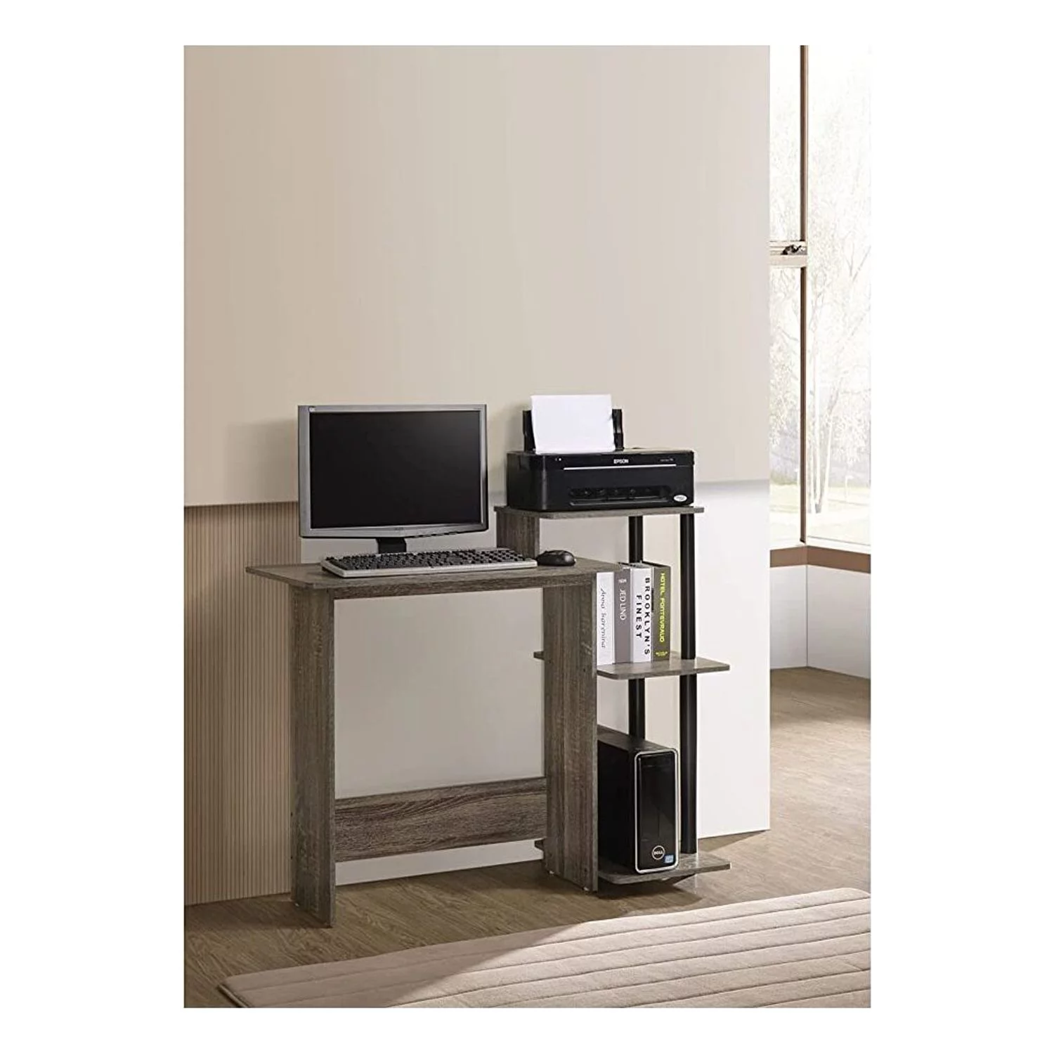 Progressive Furniture Phoenix Computer Desk in Desert Gray