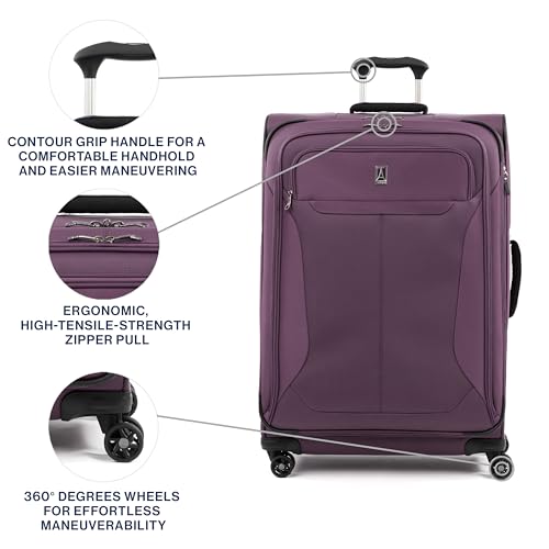 Travelpro Tourlite Softside 2-Piece Set, Expandable Luggage with 4 Spinner Wheels, Lightweight Suitcase, 21