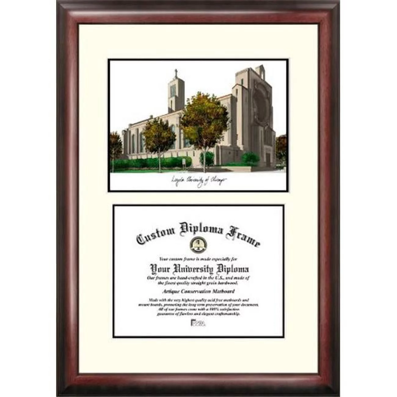 Campusimages IL970LV Loyola University Chicago Legacy Scholar Diploma Frame