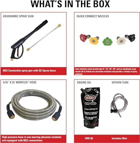 Simpson 61014 3500 PSI at 2.5 GPM Honda GX200 with AAA AX300 Axial Cam Pump Cold Water Professional Gas Pressure Washer PS61002-S