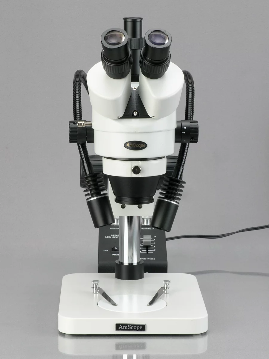 AmScope 3.5-225X Zoom Stereo Microscope w Gooseneck LED Lights+10MP USB Digital Camera New