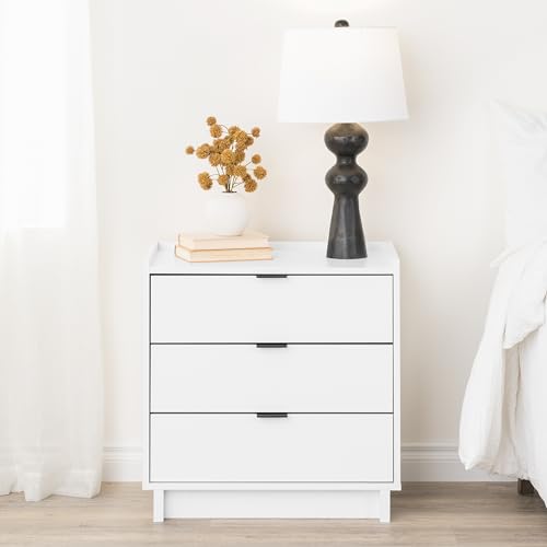 Prepac Sonoma Traditional Tall Nightstand Side Table with 3 Drawers, Functional Tall 3-Drawer Bedside Table 16