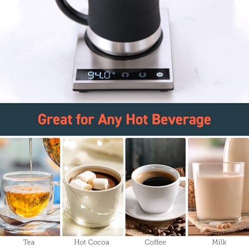 COSORI Coffee Mug Warmer for Desk, Digital Cup Heater, Coffee & Christmas Gifts, 1°F Precise Temperature Control, Touch Tech & LCD Digital Display (77-194℉), 304 Stainless Steel