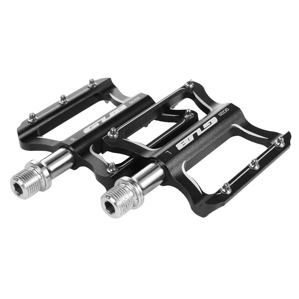 Yucurem 2pcs GUB GC020-DU Aluminum Alloy Folding Mountain Bike Baring Pedals(Black)