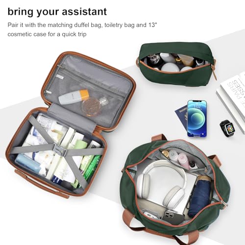 Joyway Carry On Luggage 20 Inch Expandable Suitcase with Spinner Wheel, 4 Piece Hard Shell Luggage Set with TSA Lock(White brown)