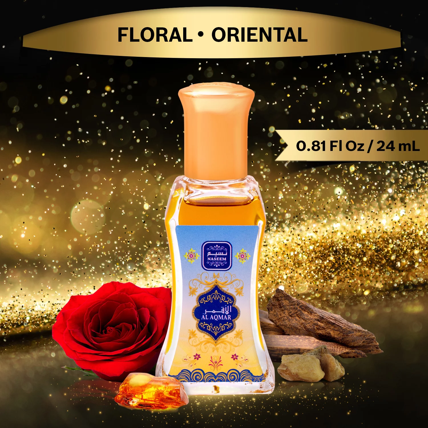 Al Aqmar Perfume Oil Musk Amber Sandalwood Fruity Men Perfumes by Naseem