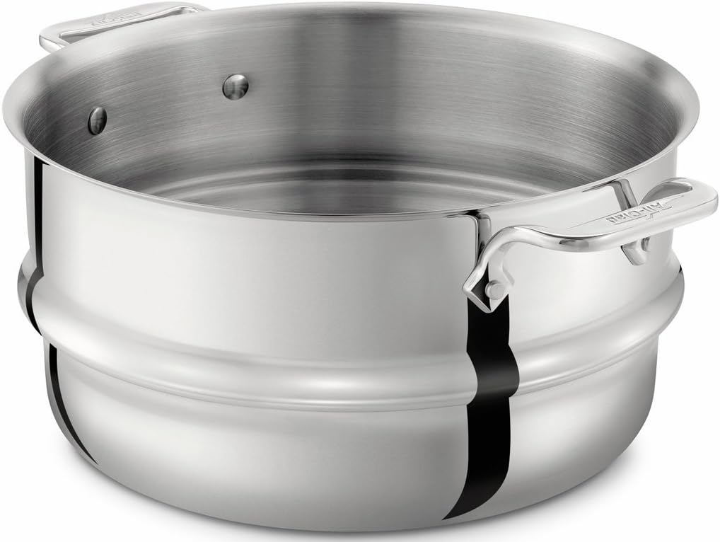 All-Clad 4703-ST-2 Stainless Steel Dishwasher Safe 3-Quart Universal Steamer with 2 Loops / Cookware, Silver