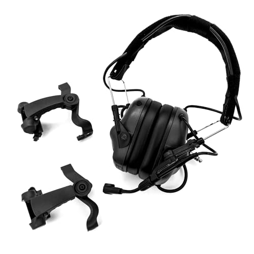 M32X Tactical Communication Headset with ARC Rail Helmet Mount Adapters - Noise-Canceling for Shooting and Outdoor Activities
