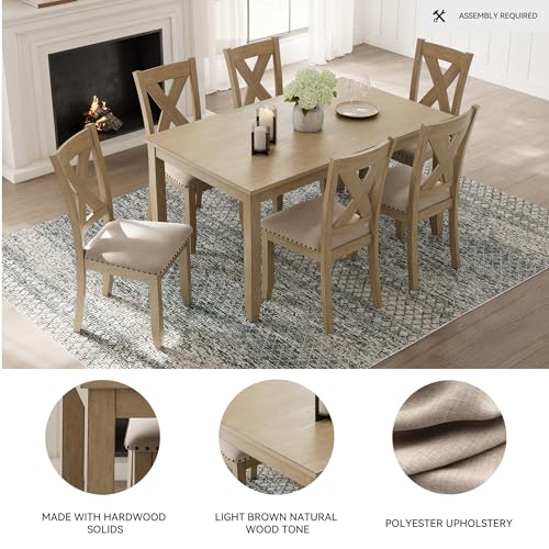 Signature Design by Ashley Caitbrook Rustic 7 Piece Dining Set, Include Table and 6 Chairs, Gray