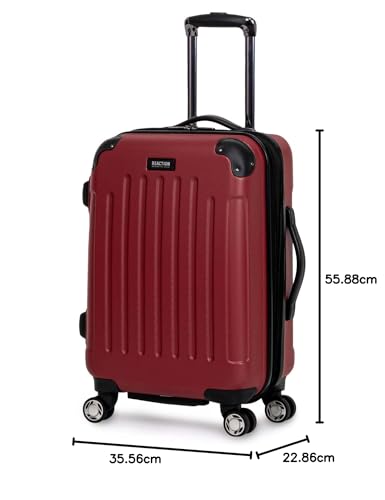 Kenneth Cole REACTION Renegade Luggage Expandable 8-Wheel Spinner Lightweight Hardside Suitcase, Navy Blue, 20-Inch Carry On