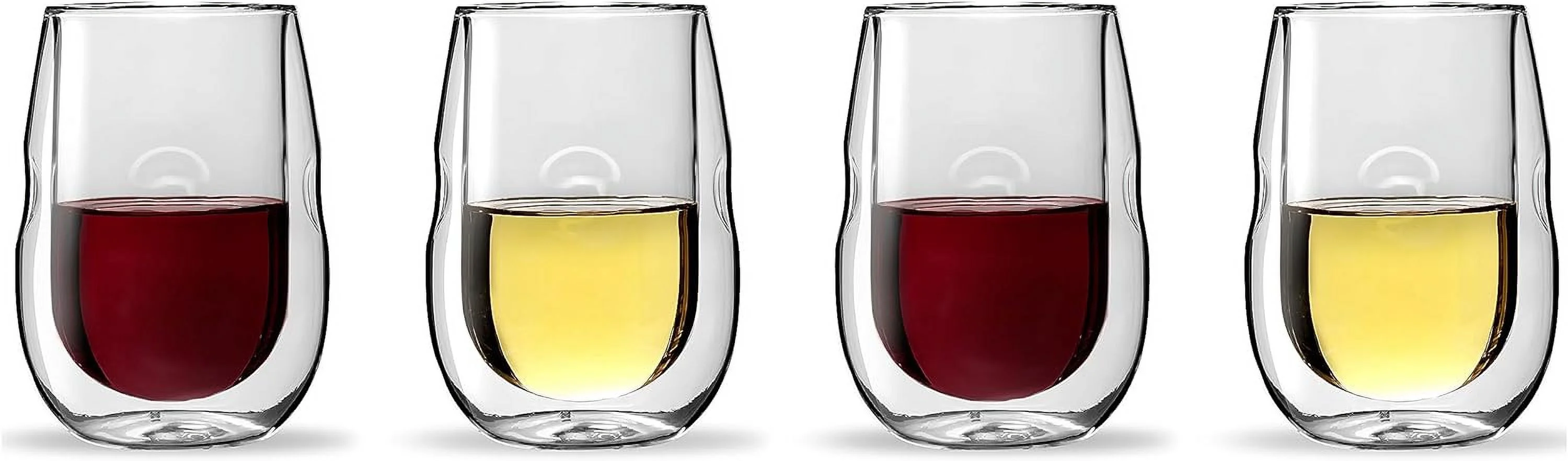 Moderna Artisan Series Double Wall Insulated Wine Glasses - Set Of 4 Wine And Beverage Glasses
