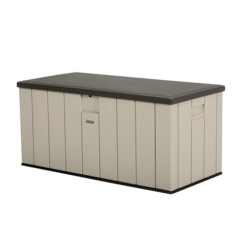 Lifetime 60012 Extra Large Deck Box, 130 Gallon, Desert Sand/Brown