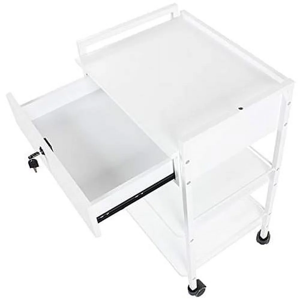 Pro Medical Dental Mobile Utility Cabinet & Cart With Steel Frame And One Drawer