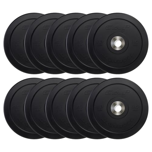 CAP Barbell 2-Inch Olympic Bumper Plate Weight Set | 100-370 lbs | Multiple Options