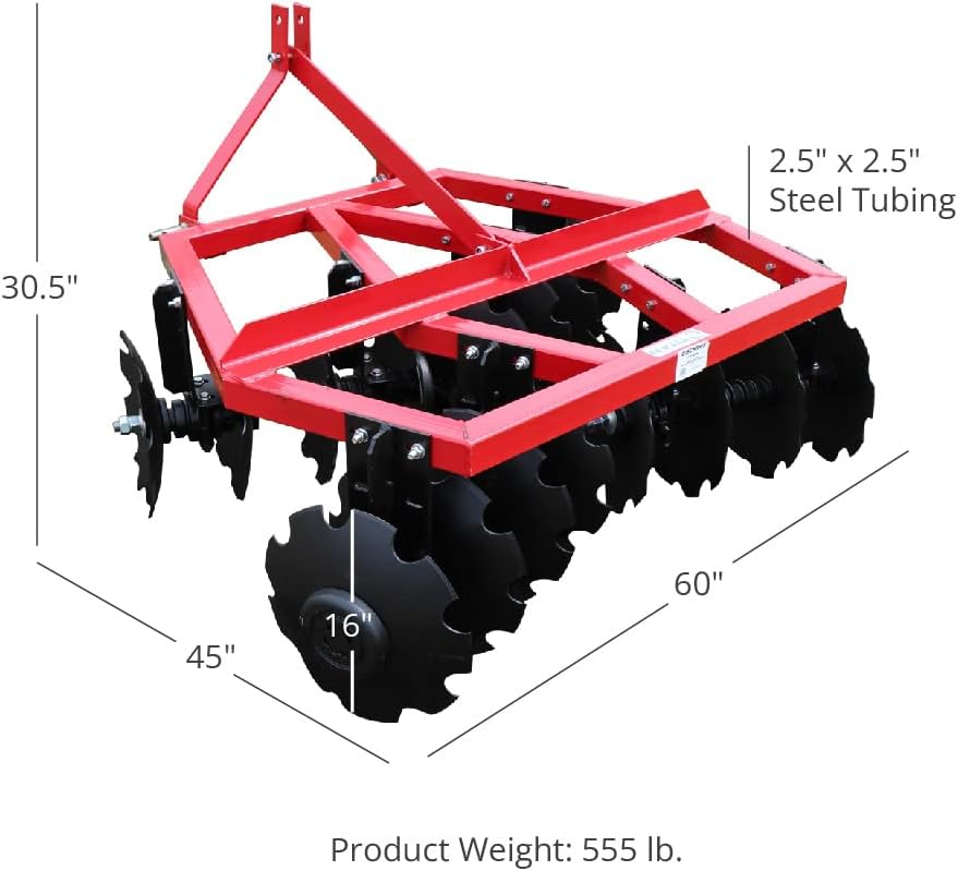 Titan Attachments Notched Disc Harrow 5 ft. 3 Point Category 1