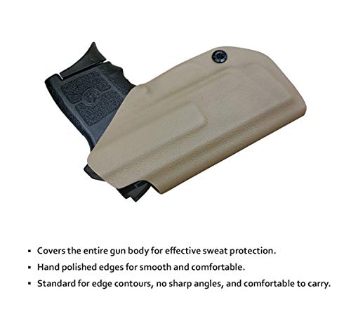Bodyguard 380 Holster IWB Kydex Holster Custom Fit: Smith & Wesson M&P Bodyguard 380 / Bodyguard 380 with Integrated Laser Pistol - Inside Waistband Concealed Carry - Adj. Cant Retention - Cover Mag-Button - No Wear - No Jitter