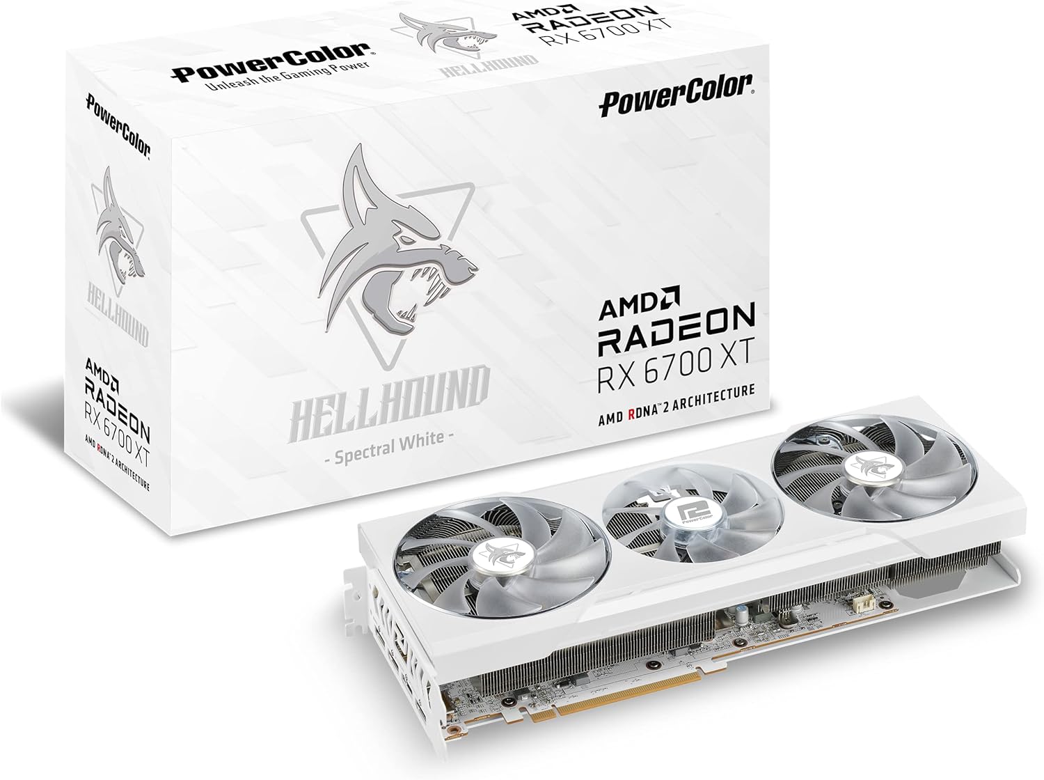 PowerColor Hellhound Spectral White AMD Radeon RX 6700 XT Gaming Graphics Card with 12GB GDDR6 Memory, Powered by AMD RDNA 2, HDMI 2.1
