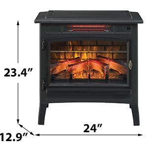 Duraflame 3D Infrared Electric Fireplace Stove with Remote Control - Black, DFI-5010-01
