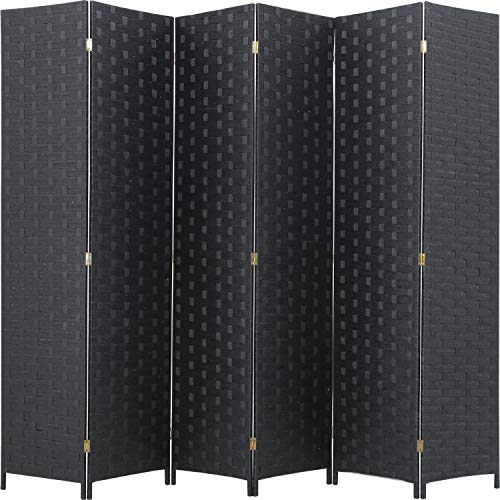 Wood Mesh Woven Design 4 Panel Folding Wooden Screen Room Divider