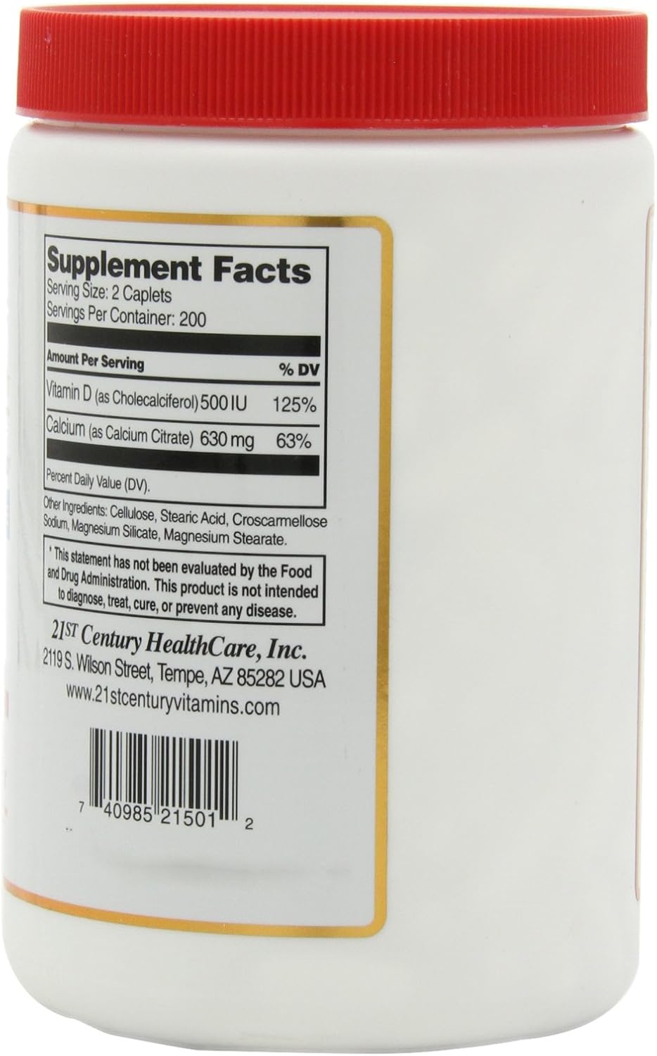 21st Century Vitamins Calcium Citrate + Vitamin D Caps