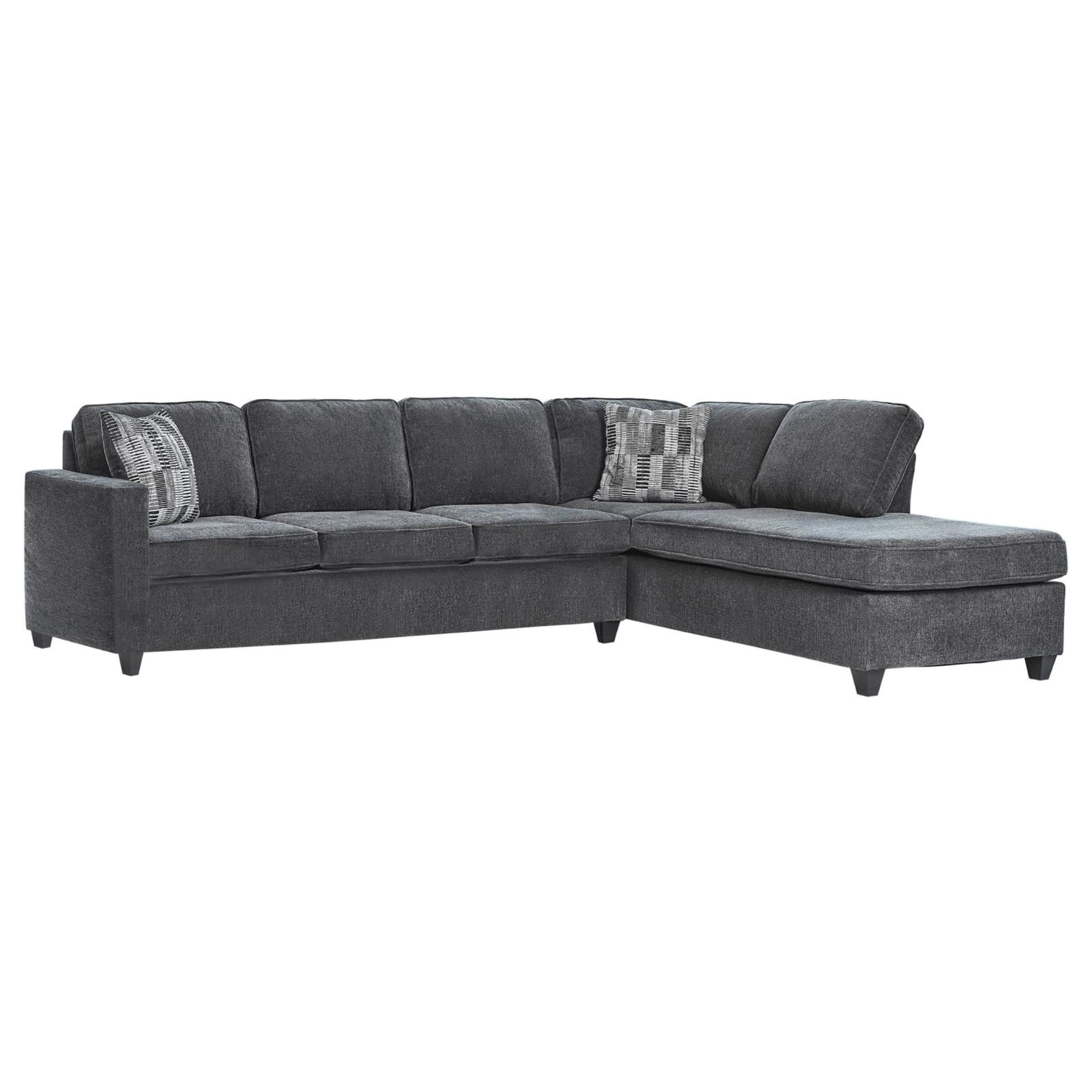 Coaster Mccord 2-piece Chenille Upholstered Cushion Back Sectional Dark Gray