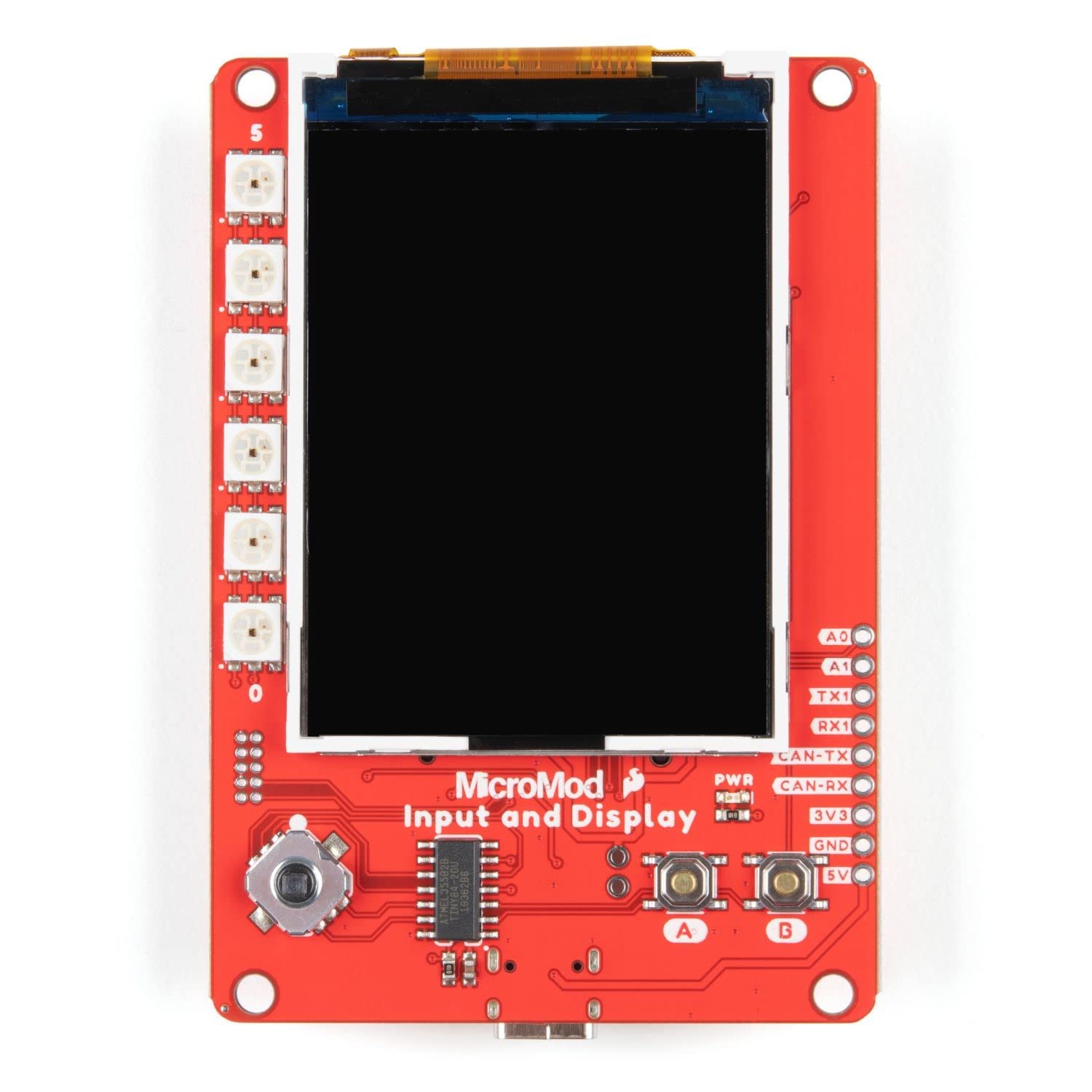 SparkFun MicroMod Input and Display Carrier Board-Modular Interface Ecosystem-Connect microcontroller/Processor Board to Various Carrier Board peripherals-2.4” TFT Display Screen Buzzer