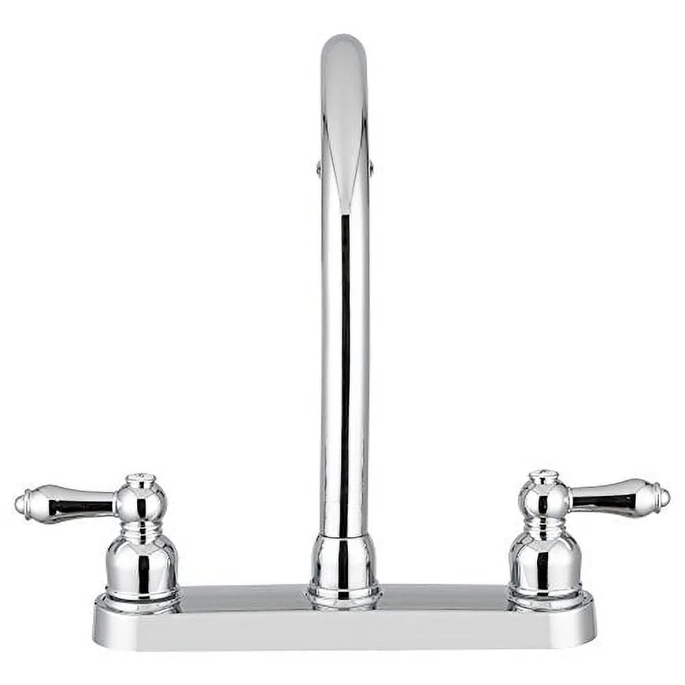 Dura Faucet Non-Metallic J-Spout RV Kitchen Faucet - Chrome Polished