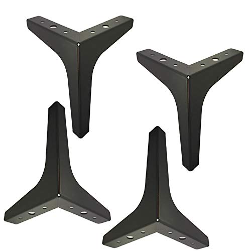 zwhw Iron Furniture Feet, Triangular Modern Fashion Sofa Legs, Table Legs, Chair Legs, DIY Replacement Parts, with Screws, 4 Load-Bearing 500kg, Height 4.5 Inch