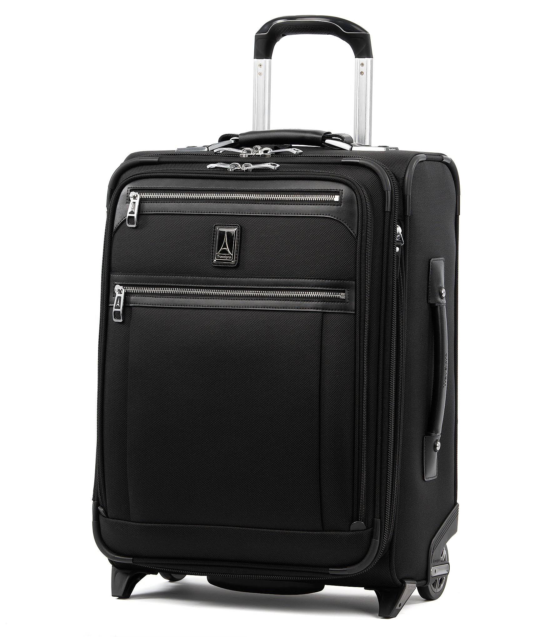 TravelPro Platinum Elite International Expandable Carry-On Rollaboard, Shadow Black