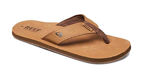 REEF Leather Smoothy Men's Flip Flop, No Break In Period Leather, Durable Outsole