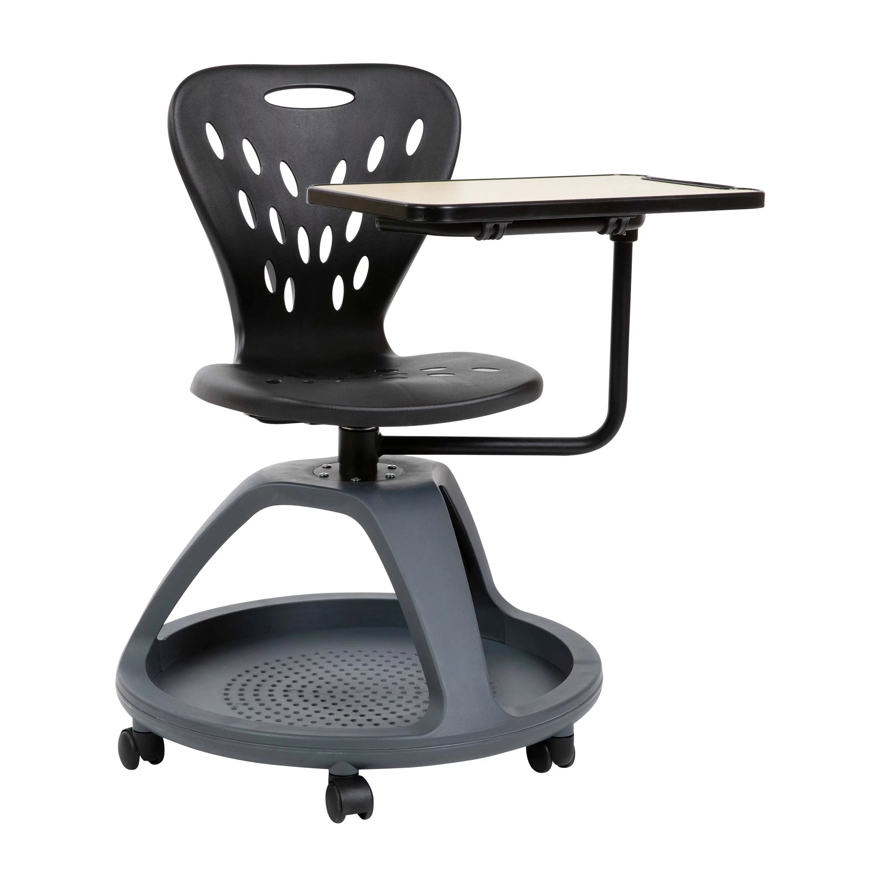 Flash Furniture Plastic Mid Back Desk Chair with Casters, 265 lb, Black