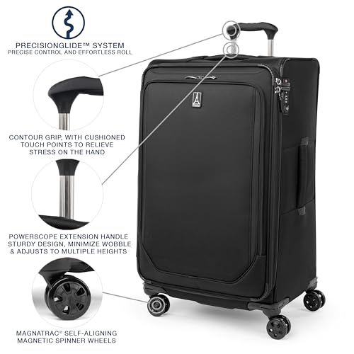 Travelpro Crew Classic Lightweight Softside Expandable Checked Luggage, 8 Wheel Spinner Suitcase, TSA Lock, Men and Women, Checked Large 29-Inch, Patriot Blue