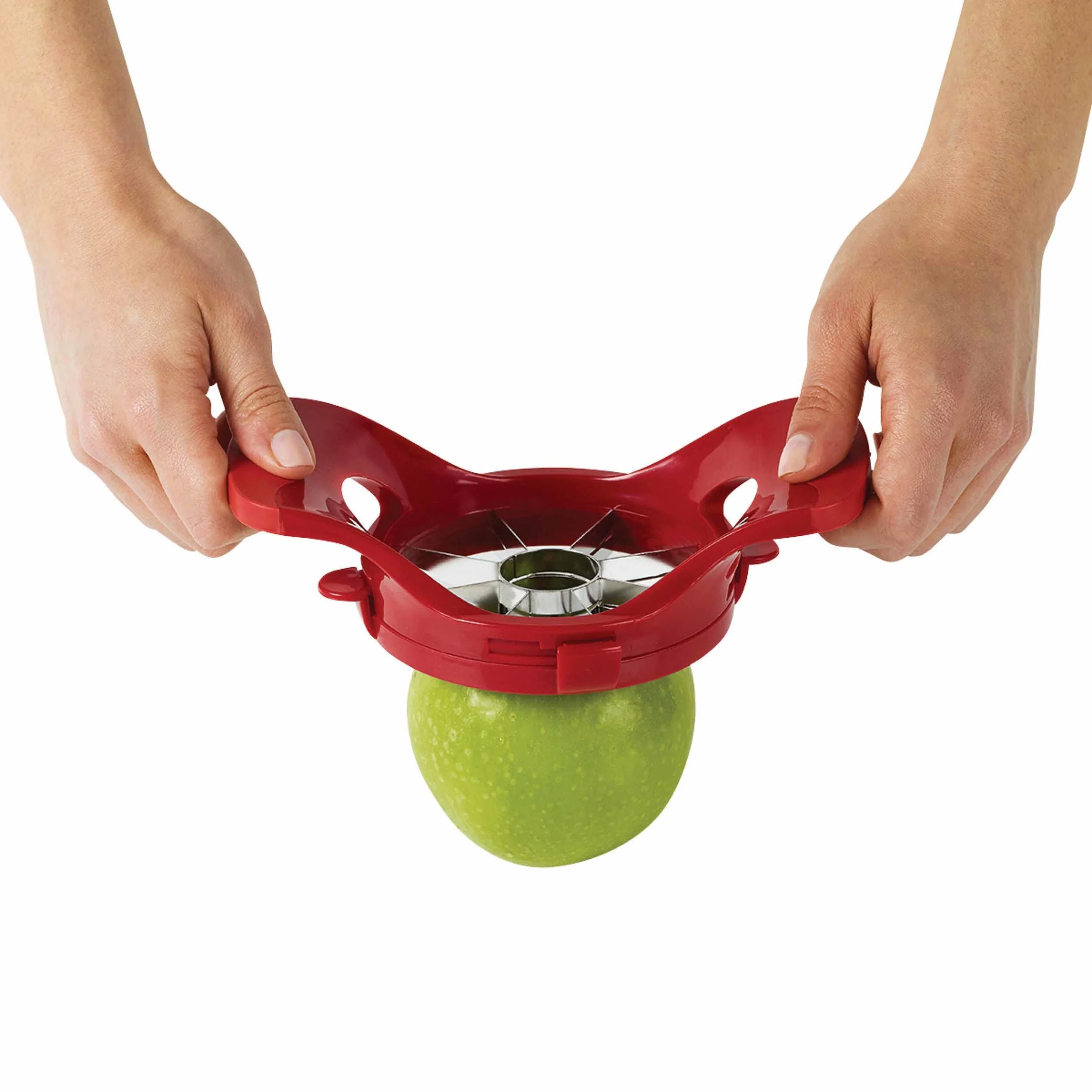 Amco Dial-A-Slice Stainless Steel Blade Apple Slicer in Red