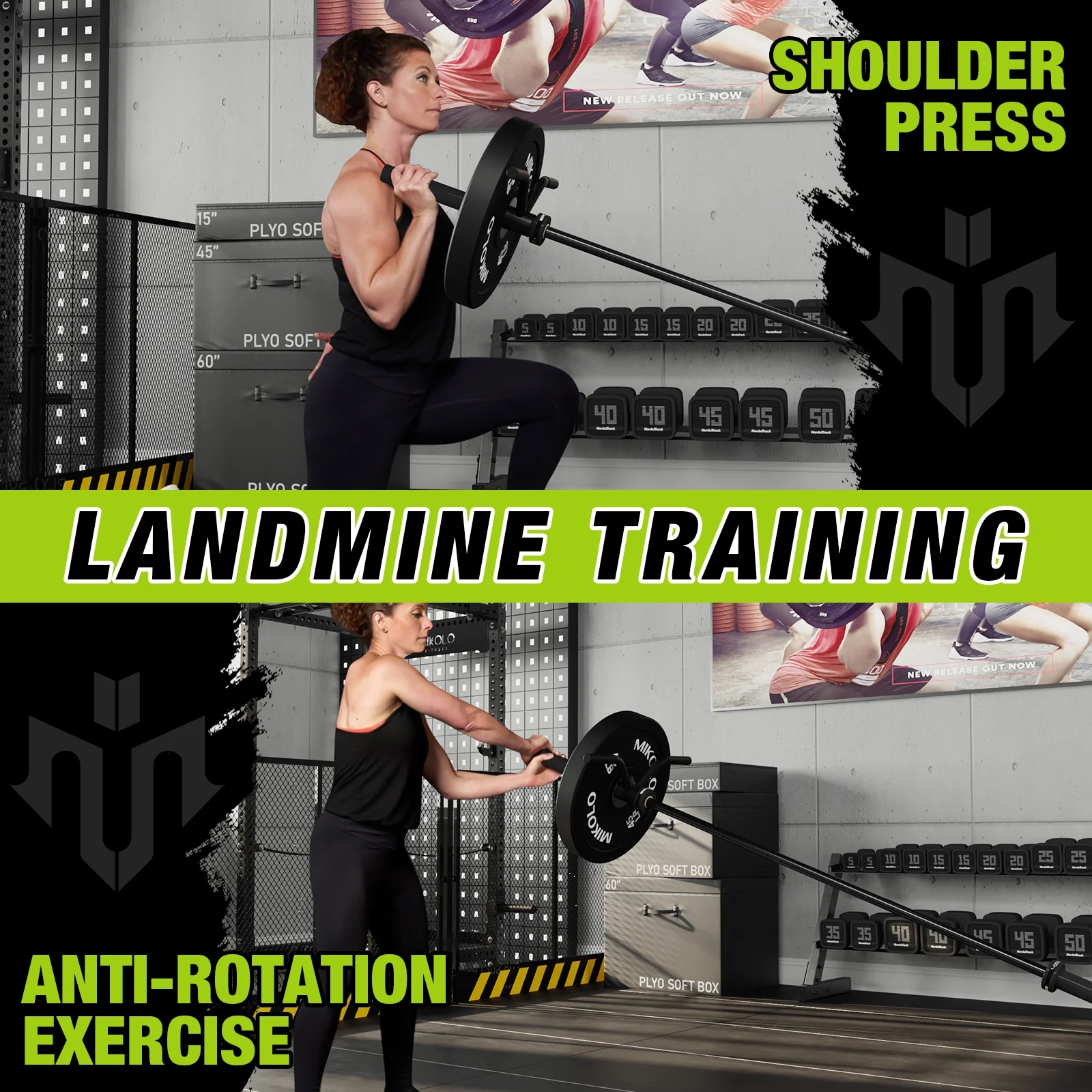 Mikolo Power Rack Cage with LAT Pulldown System,1200LBS Capacity Power Rack, Multi-Functional Squat Rack with 13-Level Adjustable Height and J-Hooks, Dip Bars, T-Bar, Squat Rack (Upgraded)