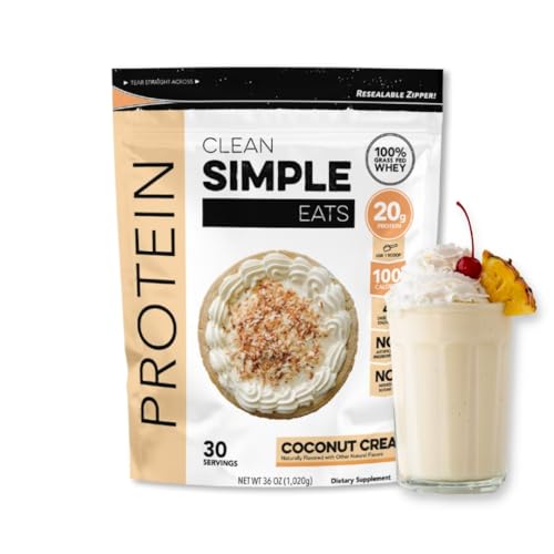 Clean Simple Eats Chocolate Peanut Butter Whey Protein Powder, Natural Sweetened and Cold-Processed Whey Protein Powder, 20 Grams of Protein (30 Servings)