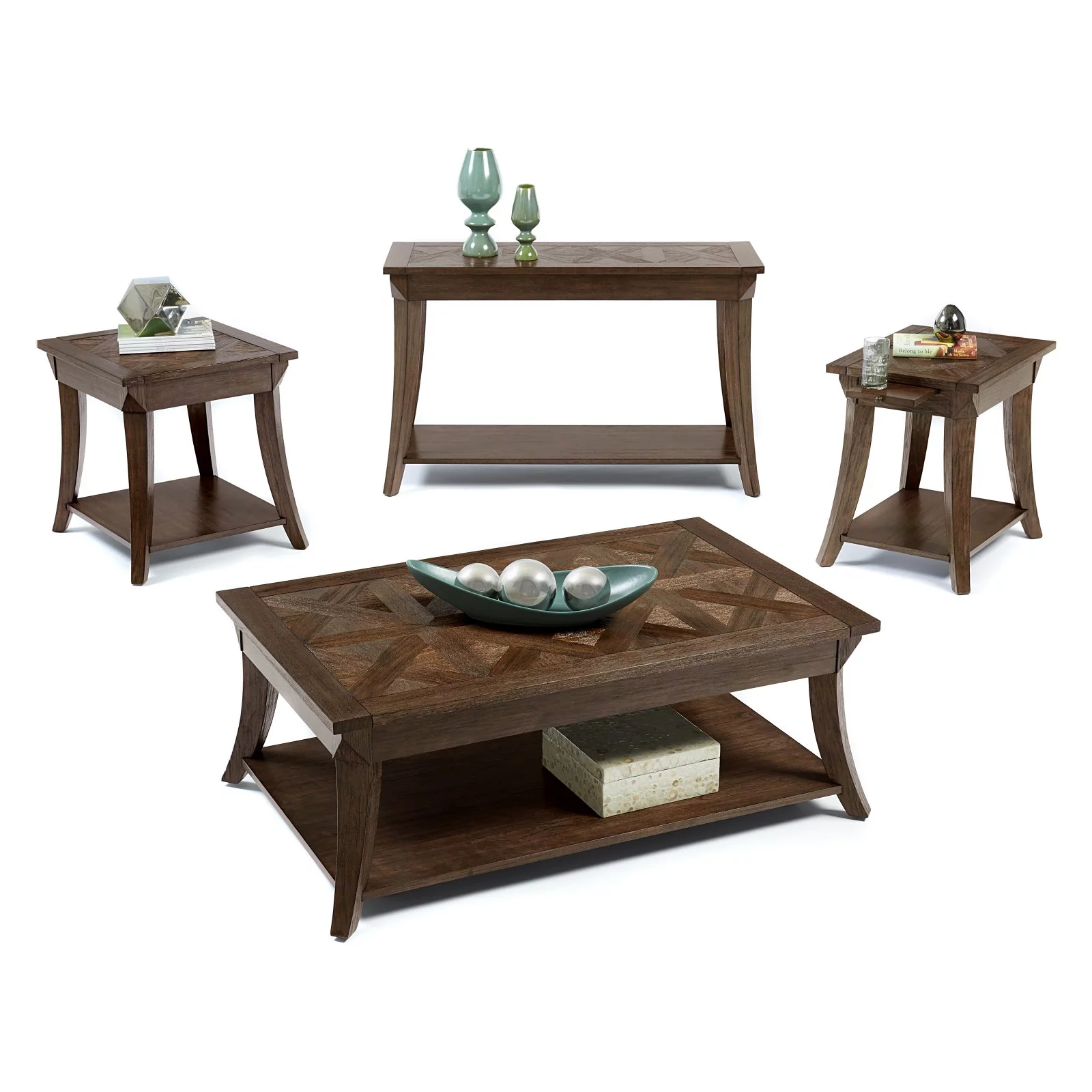 Progressive Furniture Appeal l Wood Sofa Console Table in Dark Poplar Brown