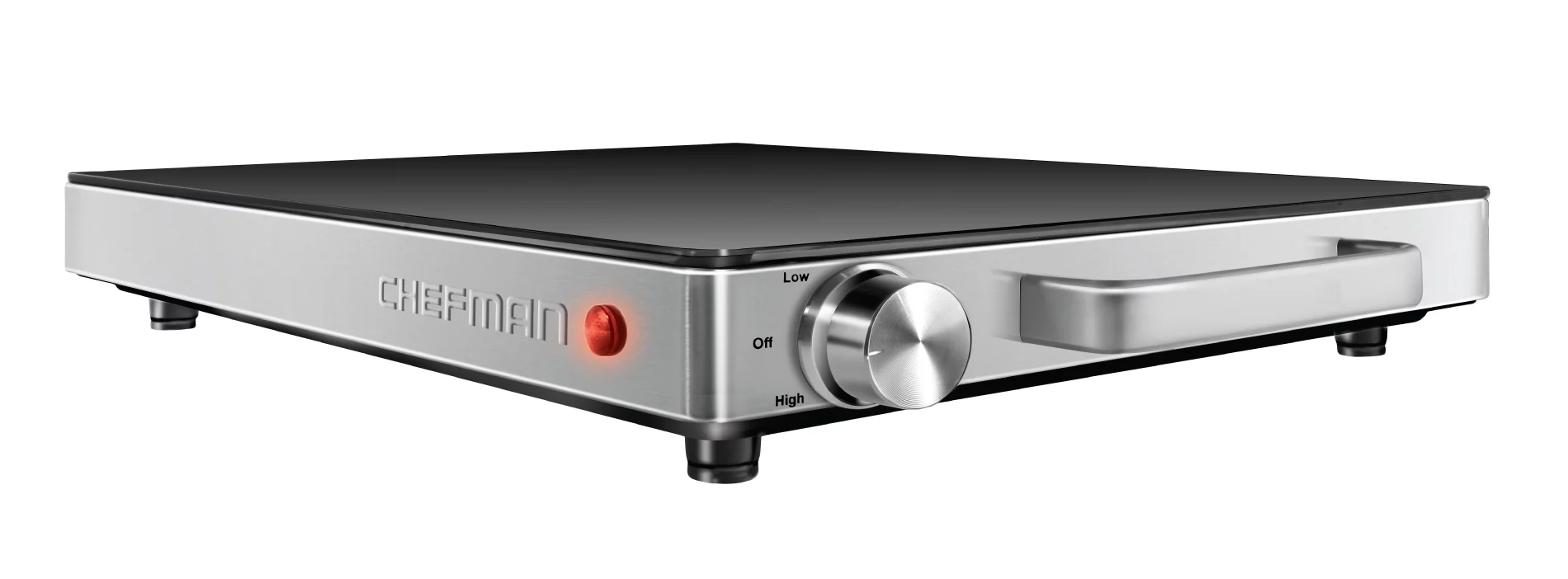 Chefman Compact Glasstop Warming Tray with Adjustable Temperature Control, Mini 15x12 inch, Black