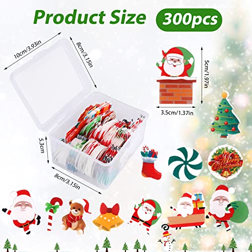 300pcs Edible Wafer Paper Cupcake Decorations & Cake Toppers for Xmas Festival & Birthday Party Food Decor