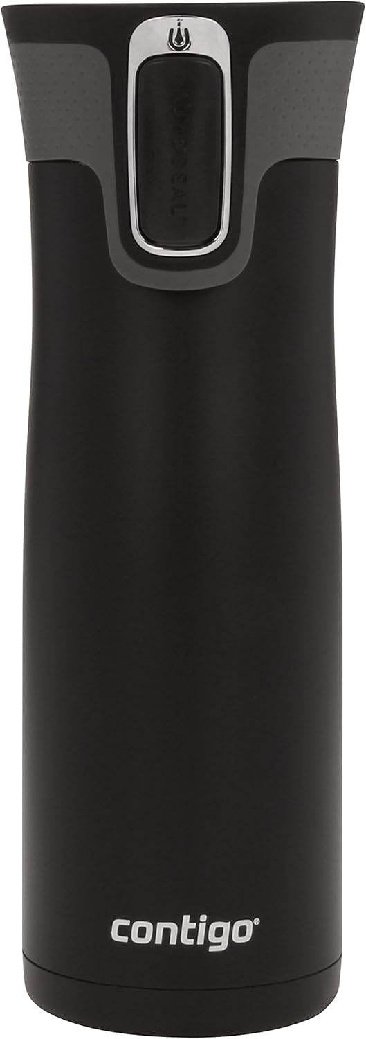Contigo West Loop 20oz Stainless Steel Vacuum Travel Mugs with Spill-Proof Lids, Keep Drinks Hot up to 5 Hours and Cold up to 12 Hours, Chard and Matte Black