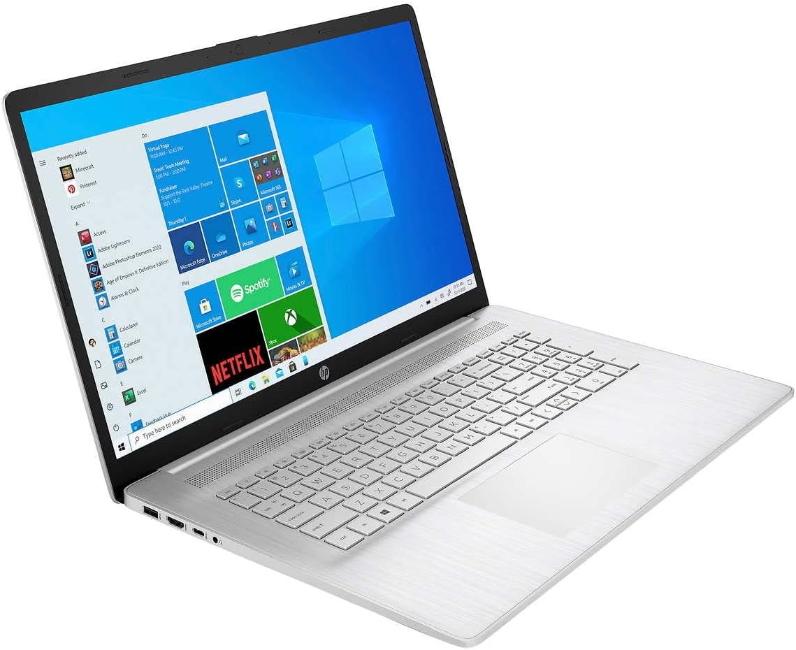 2022 HP High Performance Business Laptop - 17.3'' FHD IPS 11th Intel i7-1165G7 Iris Xe Graphics 20GB DDR4 1TB SSD WiFi 6 Bluetooth Fullsize Keyboard w/ Numpad Win 11 Pro 32GB USB, Silver (17t-CN000)
