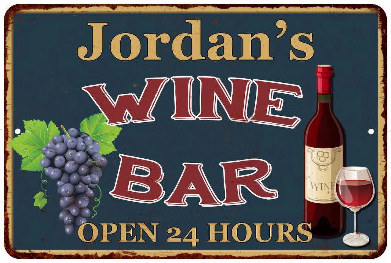 Jordan's Green Wine Bar Wall Décor Kitchen Gift 12x18 Metal 112180043619